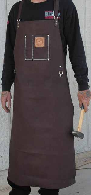 7 Pocket Leather Bib Apron Heavy Duty Welders Blacksmiths Workshop Jewelers Tool 
